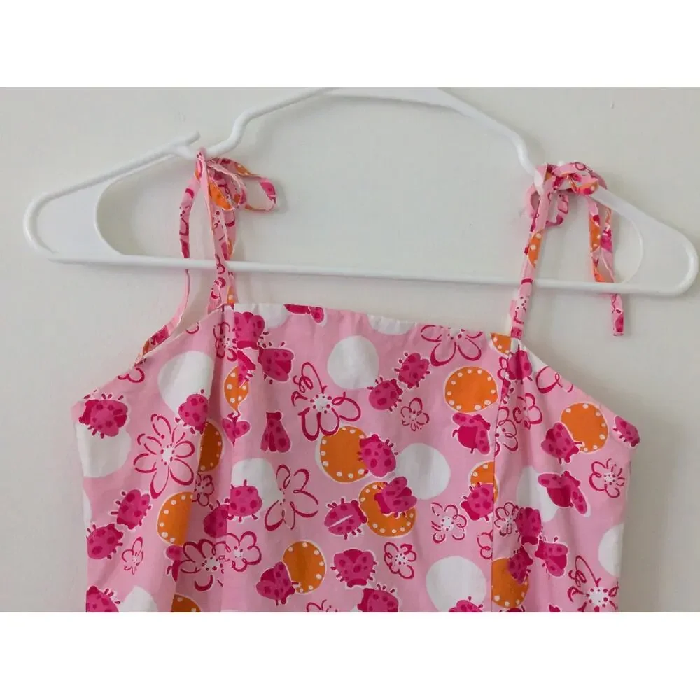 Lilly Pulitzer Sz 12 (Youth) Vintage Ladybug, Floral Print Sundress